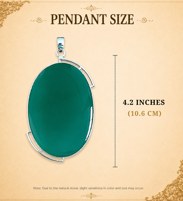 Sterling Silver Verdant Aura Green Onyx Pendant