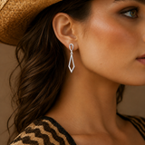 Sterling Silver Western Tie Drop Earrings, handcrafted 92.5% sterling silver jewellery by Silver Play